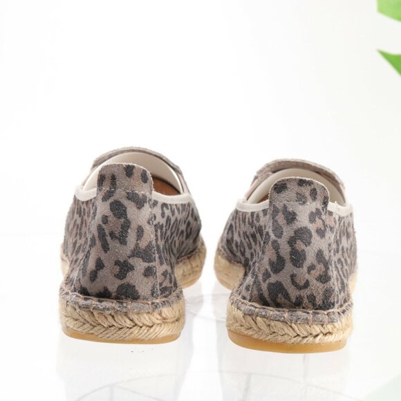 Free People Womens Canyon Slip On Size 7 Gray Suede Leopard Espadrille Flat - Picture 6 of 12